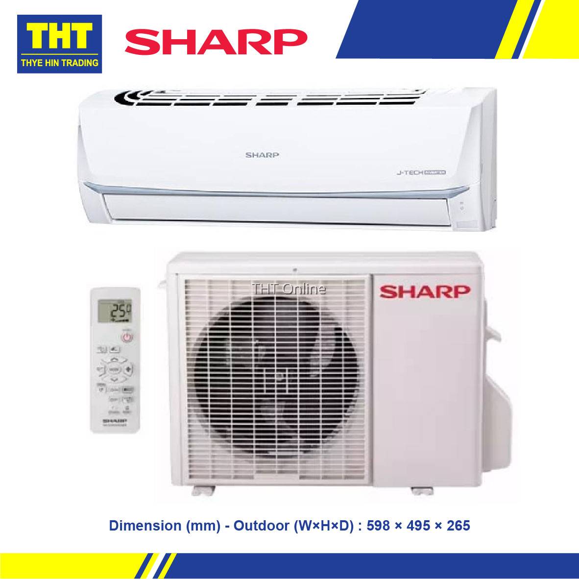 [1.5HP] Sharp JTech Inverter Air Conditioner AHX12VED2