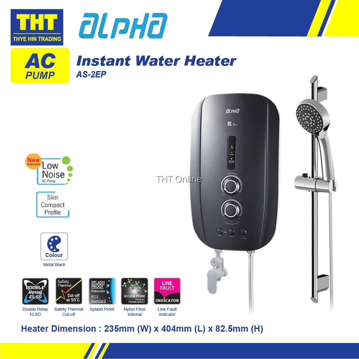 Alpha Water Heater With AC Pump AS2EP