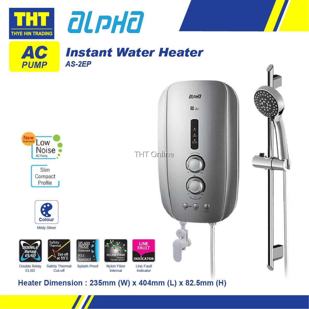 Alpha Water Heater With AC Pump AS2EP