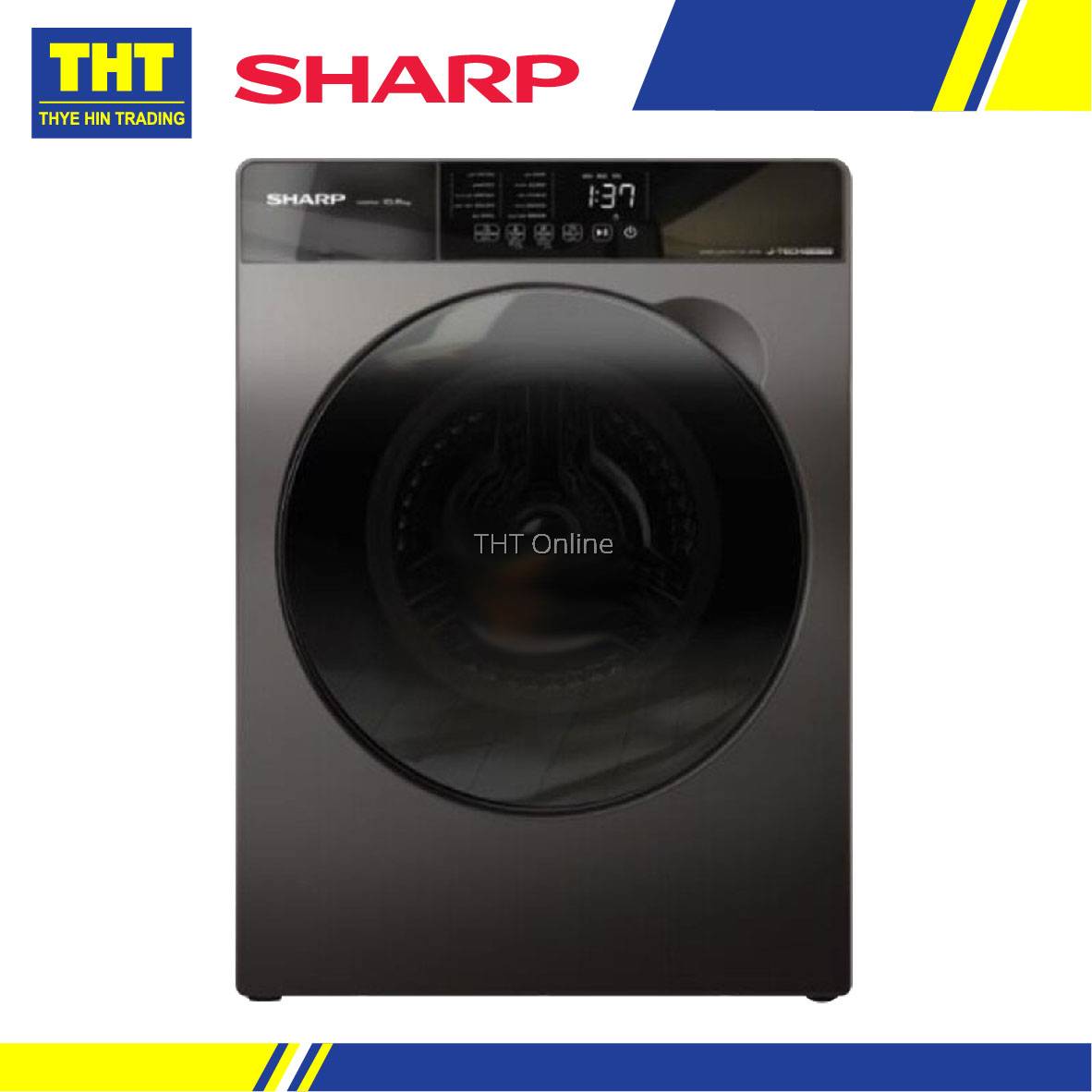 [10.5KG] Sharp Inverter Front Load Washer ESFK1054SMG