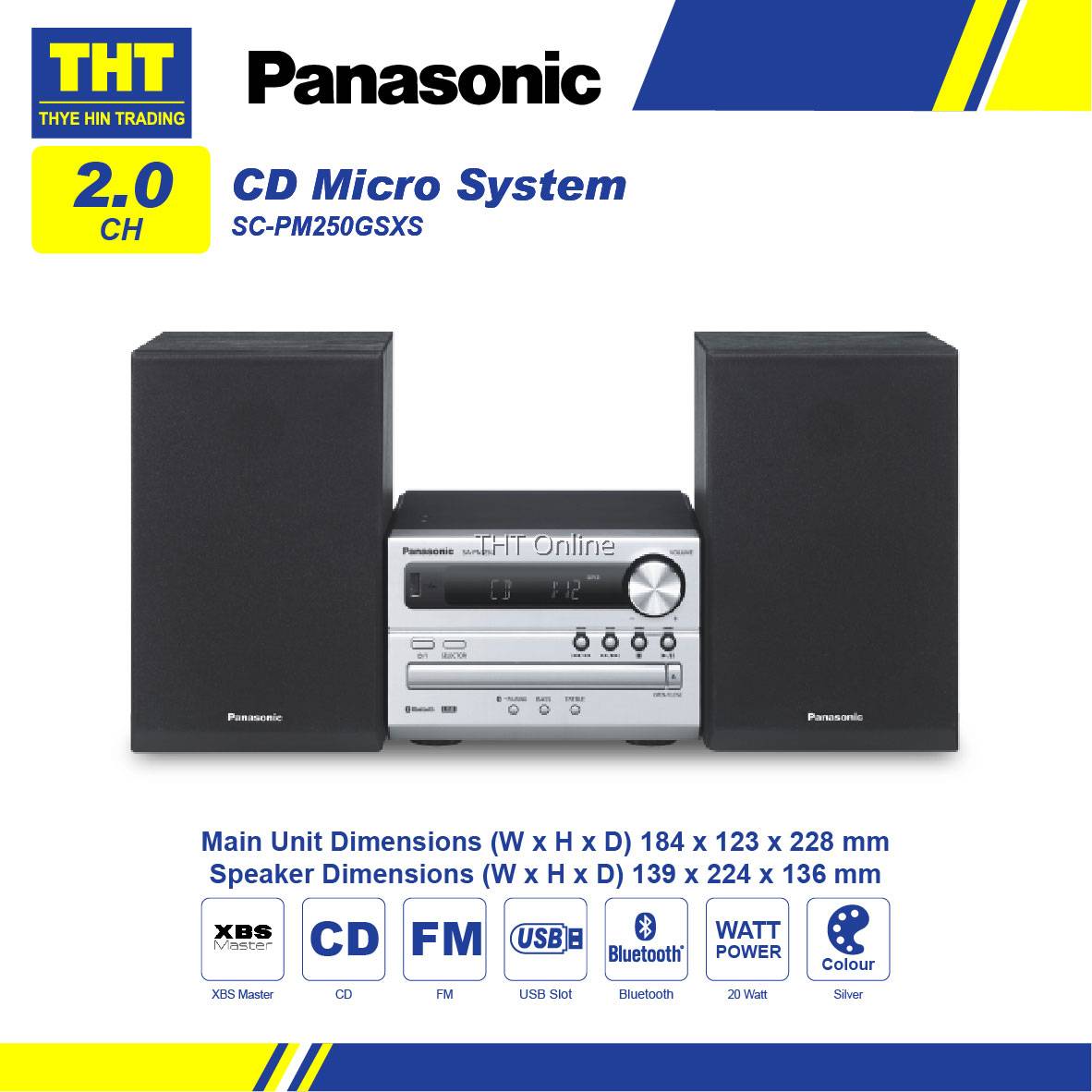 Panasonic CD Micro HiFi System SC-PM250