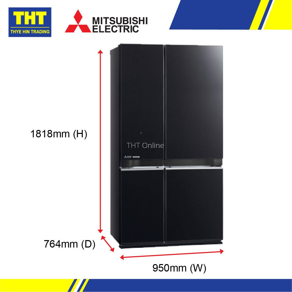 mitsubishi 4 door fridge mr l78en gbk