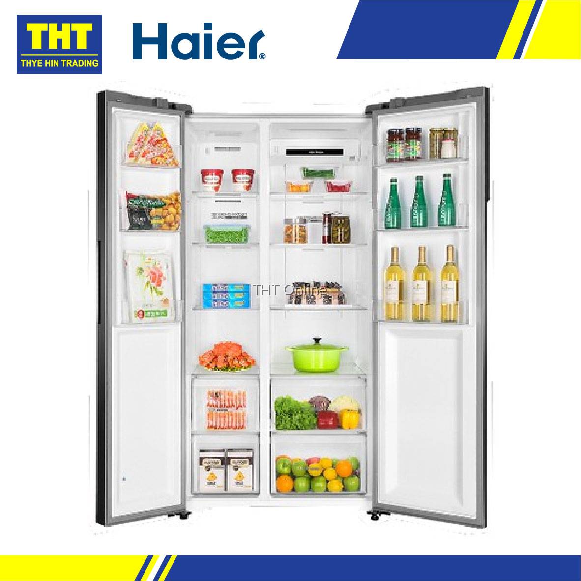 Haier (550L) Side By Side Glass Series Refrigerator HRF619SI(B)