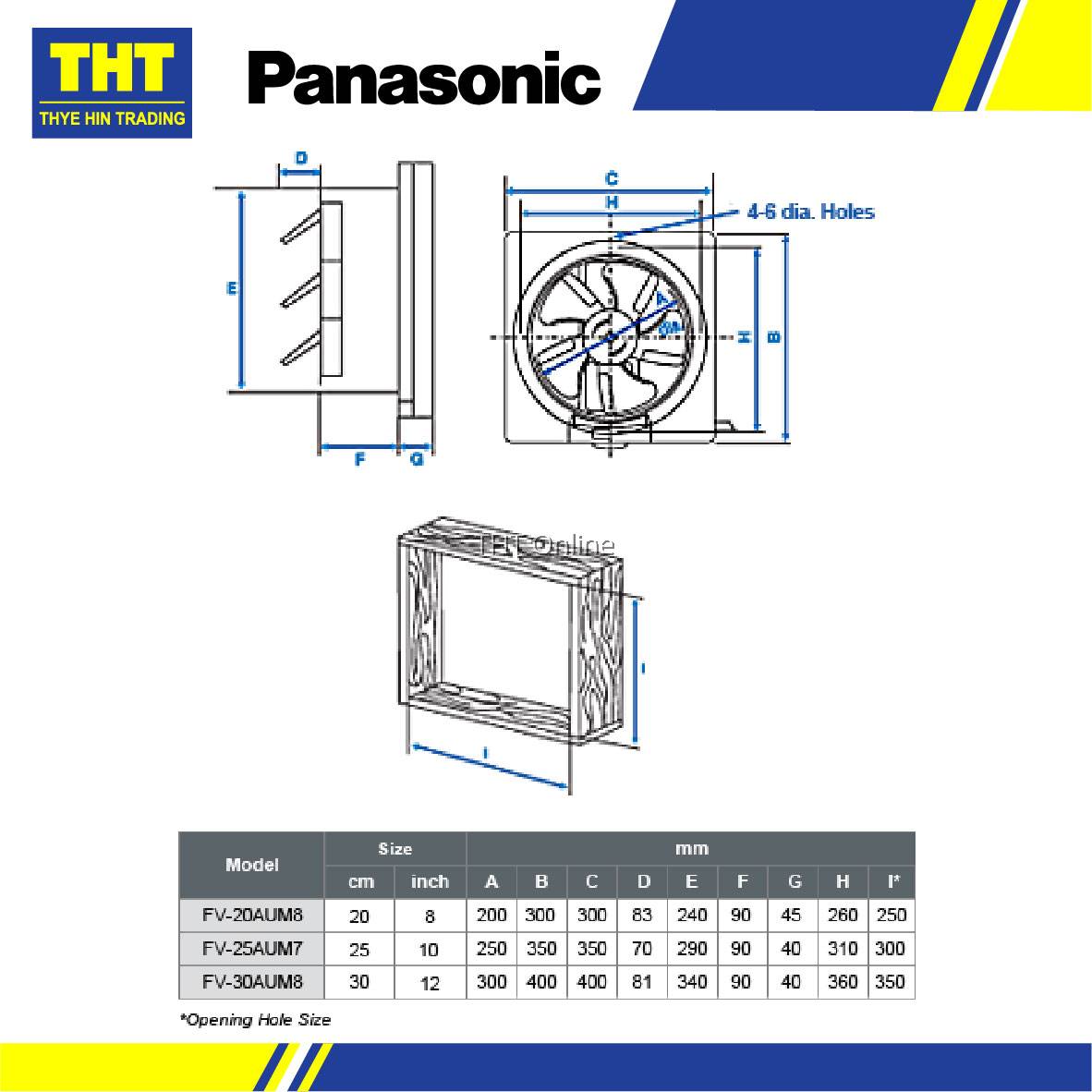 Panasonic 12'' Wall Mount Ventilation Fan FV30AUM8
