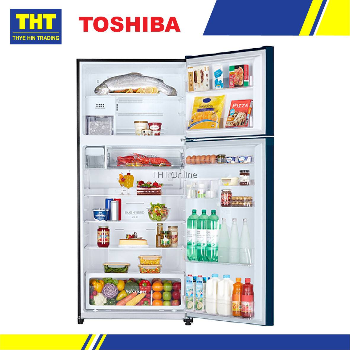 TOSHIBA 661L 2DOORS DUO HYBRID, INVERTER REFRIGERATOR