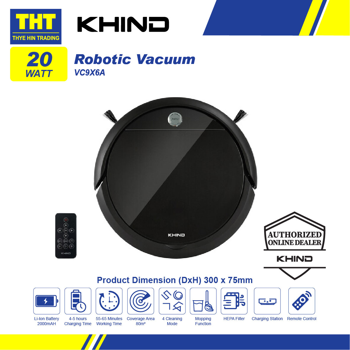 Khind Wet&Dry Robotic Vacuum Cleaner VC9X6A